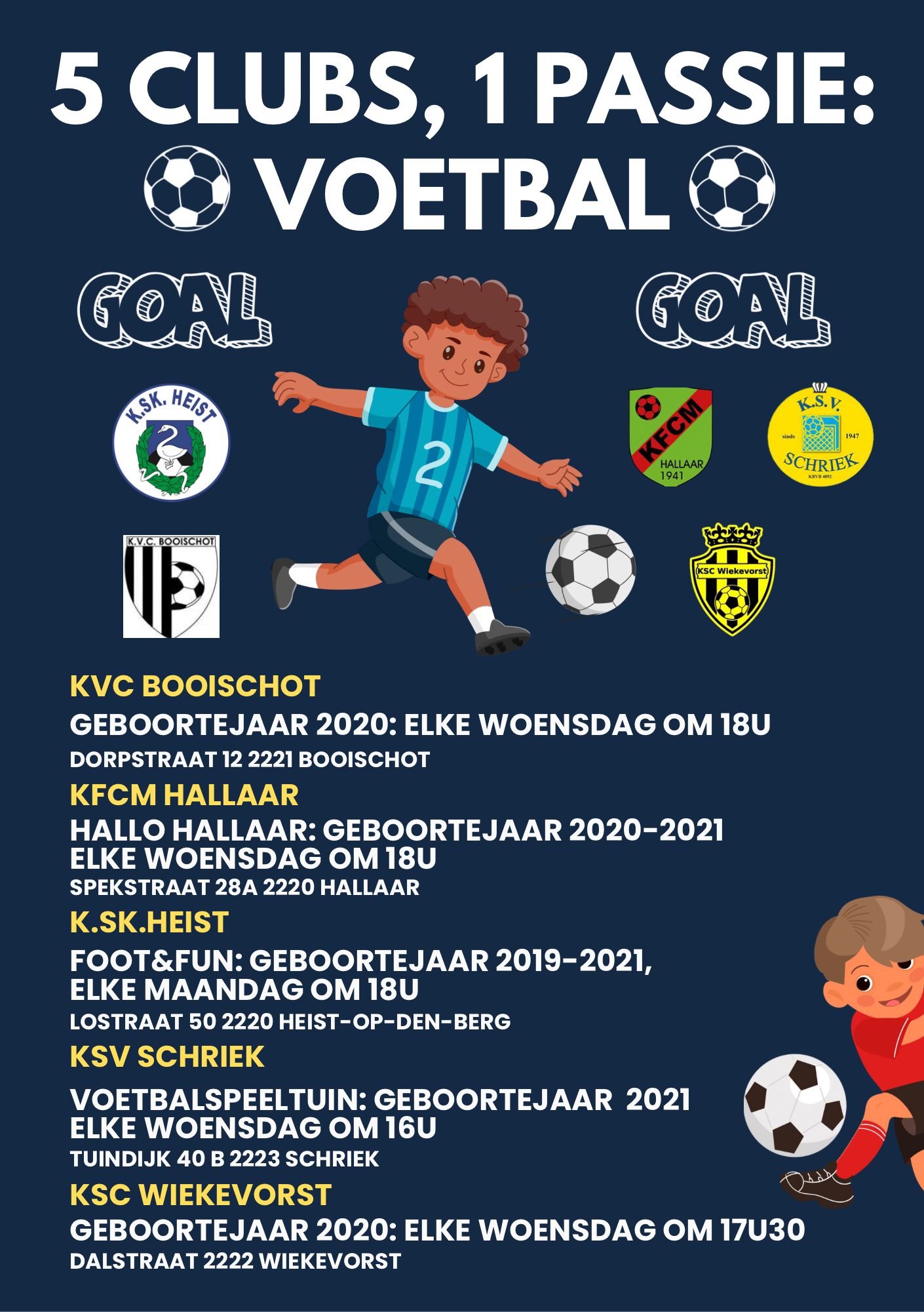 Voetbalspeeltuin KSV Schriek elke woensdag